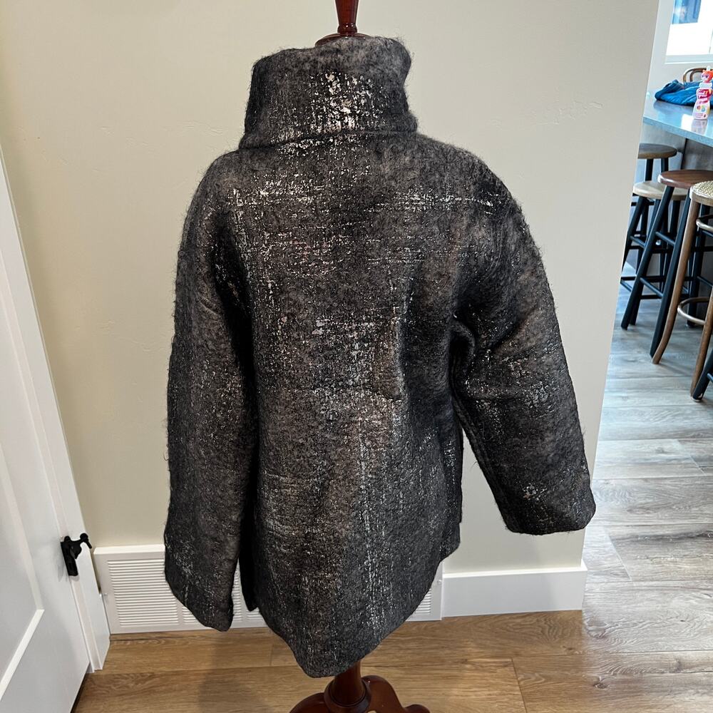 AVANT TOI Women's Alpaca Tweed Pattern Faux Fur Jacket Size S - Picture 2 of 6